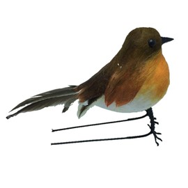 HAORONG 8PCS Large Robin Bird Christmas Tree Decoration Craft Very Cute Artificial Feather