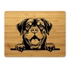Bambus Schneidebrett Frühstücksbrettchen 15x20cm Hund Rottweiler 01