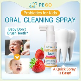 PEGO Kids Oral Spray, Toddler Toothpaste Helper for Cavity Prevention and Fresh Breath, Children Anticavity with Fluoride Free for Newborn to Preschoolers, Kid's Mouth Spray (40ml*1/Pcs)