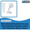 White Handrail Brackets Stair Handrail Bracket Bannister Support Handrails 63mm