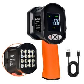Kethvoz Digital Stroboscope Tachometer, High-Precision Non-Contact RPM Meter (60~100,000 RPM), LED Strobe Light with Phase Adjustment, 0.001% Accuracy for Motors, Fans, Generators & Power Tools