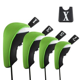 Andux 4pcs/Set Golf 460cc Driver Fairway Wood Club Head Covers Green