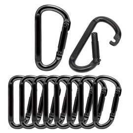 10 Pcs Heavy-Duty Carabiner, D-Shaped Spring Hook, Suitable for Camping, hammocks, Hiking, Keychains, Dog leashes, and Small Hooks for Key Rings