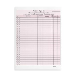Blue Summit Supplies 125 Patient Sign in Sheets, Carbonless 3 Part Forms with Peel Away Adhesive Labels, HIPAA Compliant for Privacy in Doctor, Medical, Dental Office, Burgundy, 125 Pack