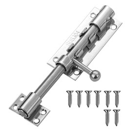 YUOIP® Door Latch Thicken Gate Bolt Stainless Steel Barrel Bolt Gate Latches Safety Door Lock Anti-Theft Lock(7 Inch)