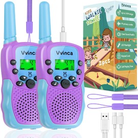 Toys for Ages 5-7, Rechargeable Walkie Talkies for Kids Long Range 22 Channel 2 Way Kid Walkie Talkie with Flashlight 3Km Range for Camping Hiking Indoor Outdoor 3 4 5 6-12 Boy Girl