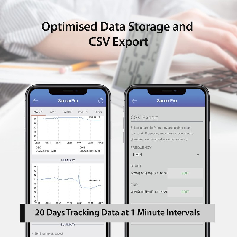 PerfectPrime TH301 Temperature & Humidity Smart Sensor DataLogger - Wireless