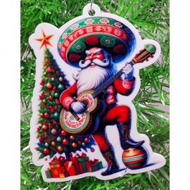 Generic Pancho Claus Ornament - Mexican Music Santa in Somberero Christmas Ornament
