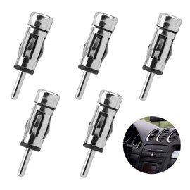 Pack of 5 antenna adapters, car radio, car radio adapter, antenna plug socket, antenna adapter, universal radio adapter, car antenna (silver + black)