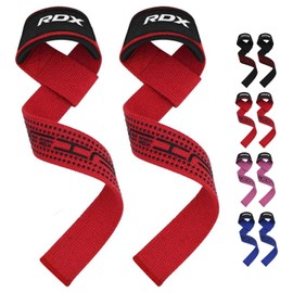 RDX Wrist Strap, Lifting Strap, For Training, Gym, For Beginners to Professionals, Includes Anti-Slip Pads, Weightlifting, Muscle Training, Both Hands, Men's, Women's, Genuine Japanese Product (Red)