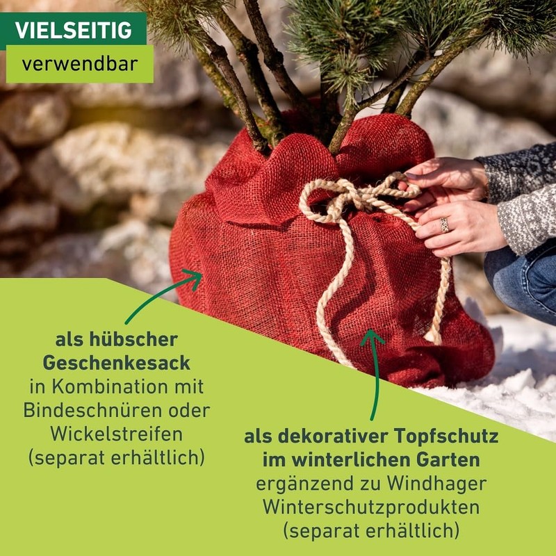 Windhager Jute Sack Eco Jute Bag, Fabric Bag, Potato Bag,