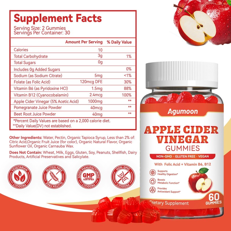 Apple Cider Vinegar Gummies for Daily Wellness, Digestive Support &