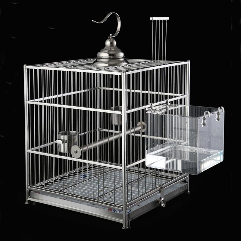 CuteHairy Transparent Acrylic Bird Bath Box with Hook,Thickened Hanging Water