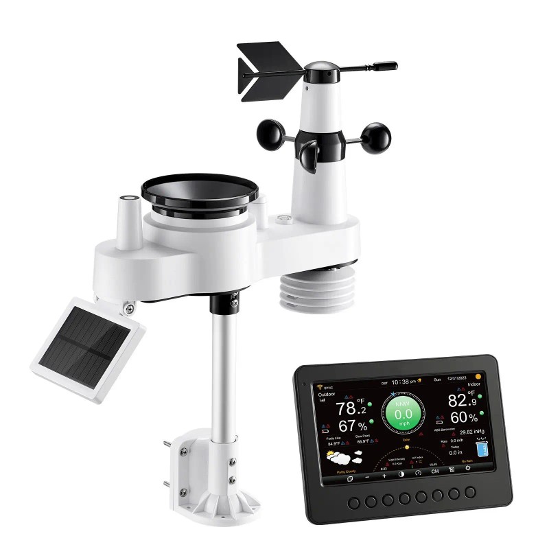 7-Inch TFT Display 7-in-1 Wi-Fi Weather Station Wireless Solar Powered