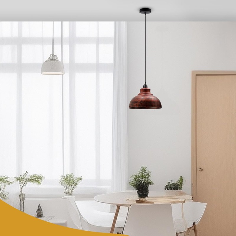 LEDSone Industrial Ceiling Pendant Light Shades, Retro Vintage Style Curvy
