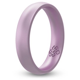 Knot Theory Lavender Purple Silicone Ring for Women - Breathable Comfort Fit 4mm Wedding Band Size 8 February Birthstone