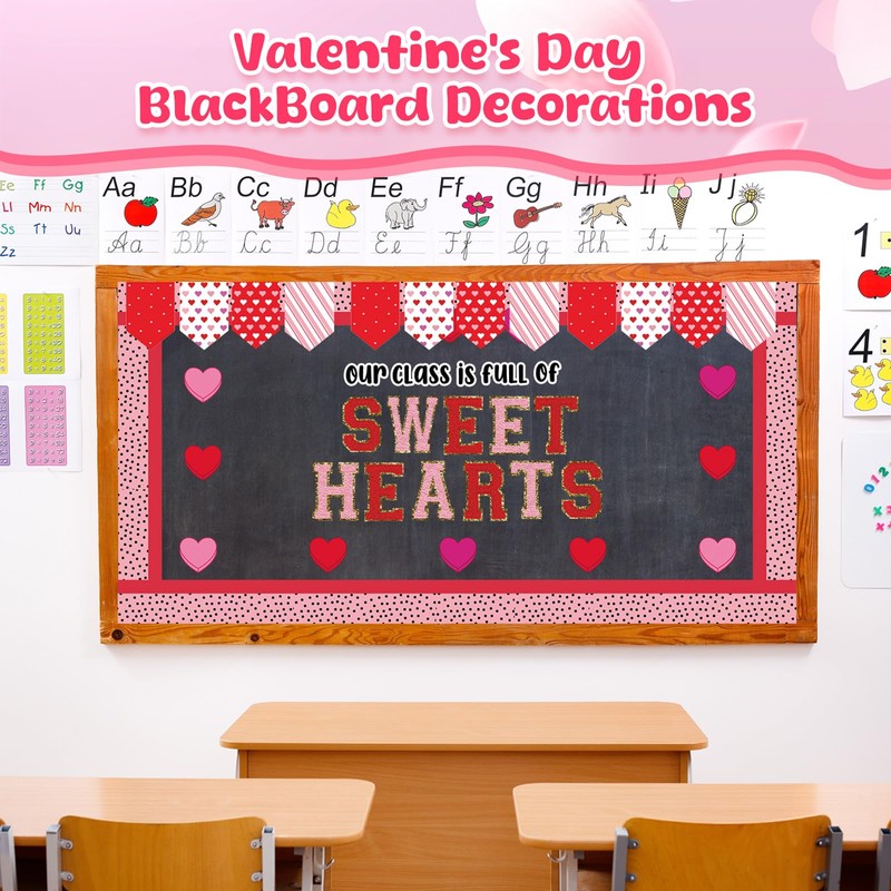 Mooliwe 61 Pcs Valentine's Day Bulletin Board Decorations Valentines Day