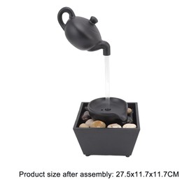 Mumusuki Mini Fuente de Mesa, Fuente de Agua Flotante con Batería de 5V, Fuente de Agua con Luces LED, Decoración de Cascada de Mesa para de Oficina en Casa