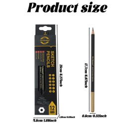 Tovbmup 12 Professional Drawing Pencils Set (8B-F) - Art & Sketching Graphite Pencils for Shading, Beginner to Artist Grade - Premium Art Supplies for Adults, Kids, School, Office & Studio