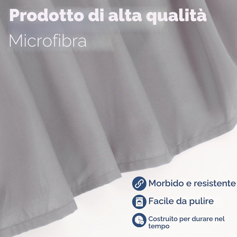 Martex Mantovana giroletto con volant, facile da montare, in microfibra,