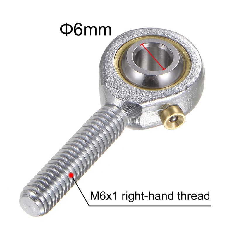 TA-VIGOR 2PCS POS6 M6 Male Rod End Bearing Set, M6x1