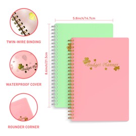 Planificador de presupuesto, organizador de finanzas mensual con cuaderno de seguimiento de gastos para administrar tu dinero de manera efectiva, planificador de finanzas sin fecha/libro de abalorio, inicio en cualquier momento, A5 (8.6 x 5.9 pulgadas), 