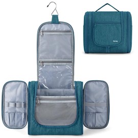 Narwey Large Hanging Travel Toiletry Bag Cosmetic Bag for Bath, Gym, Shower and Shaving - Organizer for Men and Women, blue-green, Practical, functional, compact