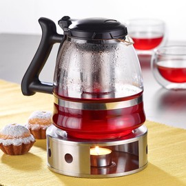 Rosenstein & Söhne Tea Cosy: Tea Warmer Made of Satin Stainless Steel, 15 cm (Warming Plate, Plate Warmer, Teapot Warmer)