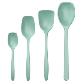 Rosti Classic Cooking Spoon Set of 4, High-Quality Kitchen Utensil Set with 3 Cooking Spoons and 1 Baking Spoon, Made of Plastic, Heat Resistant, Shatterproof, Dishwasher Safe, Nordic Green