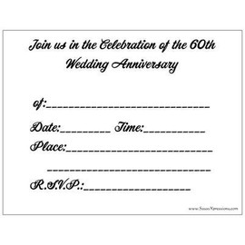 60th Wedding Anniversary Invitations -Adirondack Chairs - 50/pk