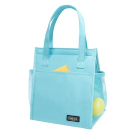 Fmeida Insulated Lunch Bag Women Men, 6.75L Small Lunch Bags with Multiple Pockets, Reusable Thermal Cooler Tote for Work, Office, Picnic, Travel | Hook and Loop Closure, Sky Blue