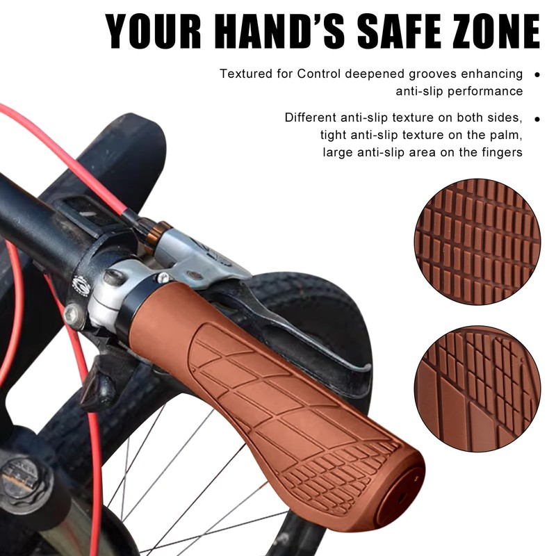 Ergonomic Handlebar Grips for Mountain Bikes Single Sided Aluminum Locking
