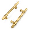 Haliwu 10 Pack Gold Cabinet Handles, Brushed Brass Cabinet Pulls