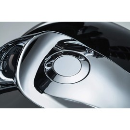 WANLIAN Silver Pop Up Gas Cap Vented Fuel Tank Cap Regular Thread Compatible with 1982-2010 Harley Davidson (Silver, Pop Up Gas Cap)