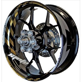 MOTOINKZ Motorcycle 17" Full Custom Rim Sticker Flag Gold B-80-GOLD