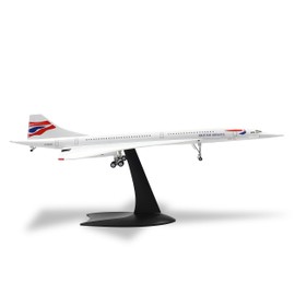 SEBUNAS 1/200 Scale Concorde Aircraft Model Supersonic Airliner Miniature British Airways Metal Diecast Airplane Model Kit for Adult Aviation Enthusiast Collection and Gift