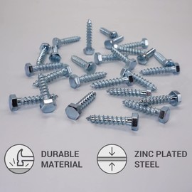 (Pack of 20) DIN 571 Galvanised Steel Hexagon Wood Screws M8 x 40 mm Hex Bolt Key Screws Hex Bolts Carriage Bolts (20, M8 x 40 mm)
