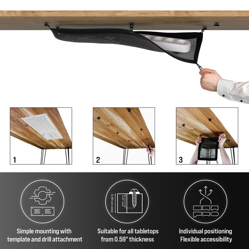 Cable Management net - Under Desk Cable Management Tray -