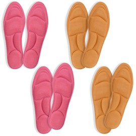 DECUIOCC Memory Foam Insoles for Women, 4 Pairs Anti Odour Cotton Shoe Insoles with Arch Support, Cushioning, and Shock Absorption Cut-to-Size Everyday Comfort Insoles for Men & Women (Size 36-37)