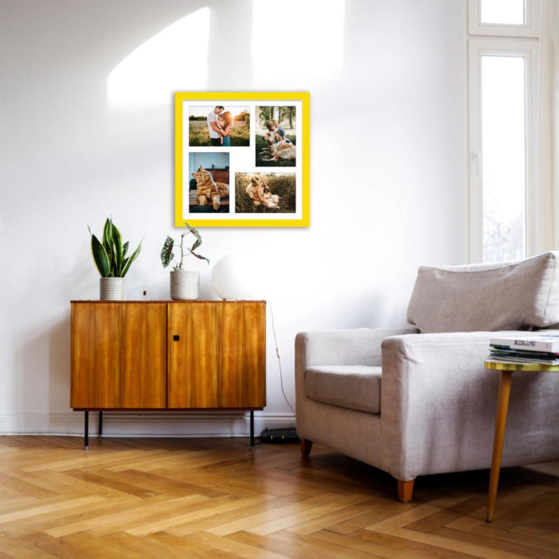 12x12 Inch 4 Opening Photo Collage Frame, Display Four 6x4