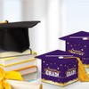 Topfunyy 2025 Graduation Party Card Box, Purple Gold Congrats Cap
