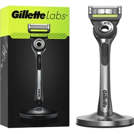 Gillette Labs Men's Razor + 1 Razor Blade Refill, with Exfoliating Bar, Gift for Men, Includes Premium Magnetic Stand