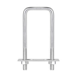 sourcing map U Bolts U Bolts M10 x 52 mm x 150 mm Square U Shackle Bolt 304 Stainless Steel U-Bolts with Nut Plate Bracket Clamp Fence Attachment for Roof Box Car Pipe Towing
