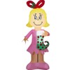 Gemmy Dr. Seuss The Grinch Cindy Lou Who w/Stocking Airblown