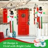 2 Pieces Christmas Snowman 3D Windsock Hanging Winter Windsock Santa