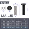 ORTAVA Pack of 20 Countersunk Screws M8 x 30 mm,