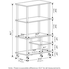 Maykoosh Island Oasis Haven Kitchen Storage Shelf Cart - Size:36 inch,Finish:Columbia Walnut/Black