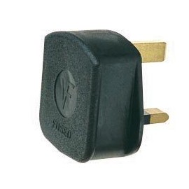Dencon 13A, 3 Pin Rubber Plug Black to BS1363/A Bubble Packed