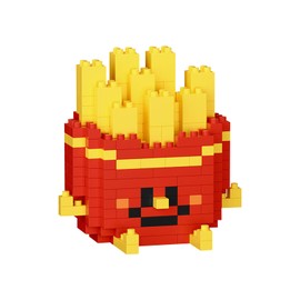 NOOLY Building Block for Food and Fruit, Mini Building Blocks Set for Children and Adults, Home and Office Decoration Toy WKLJM-04 (Golden Fries, 234 Pieces)