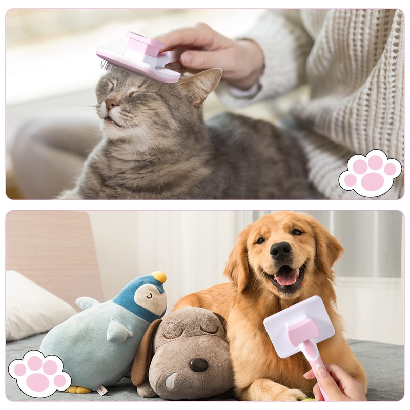 Vinabo Self-cleaning Pet Brush, Brush for Long and Short Hair,